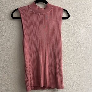 Ashley Stewart Sleeveless Ribbed Tank in Soft Pink